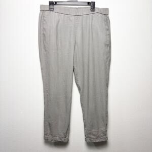 J. Jill Linen Stretch Cuffed Pants Women's LPetite Pull On Classic Comfort